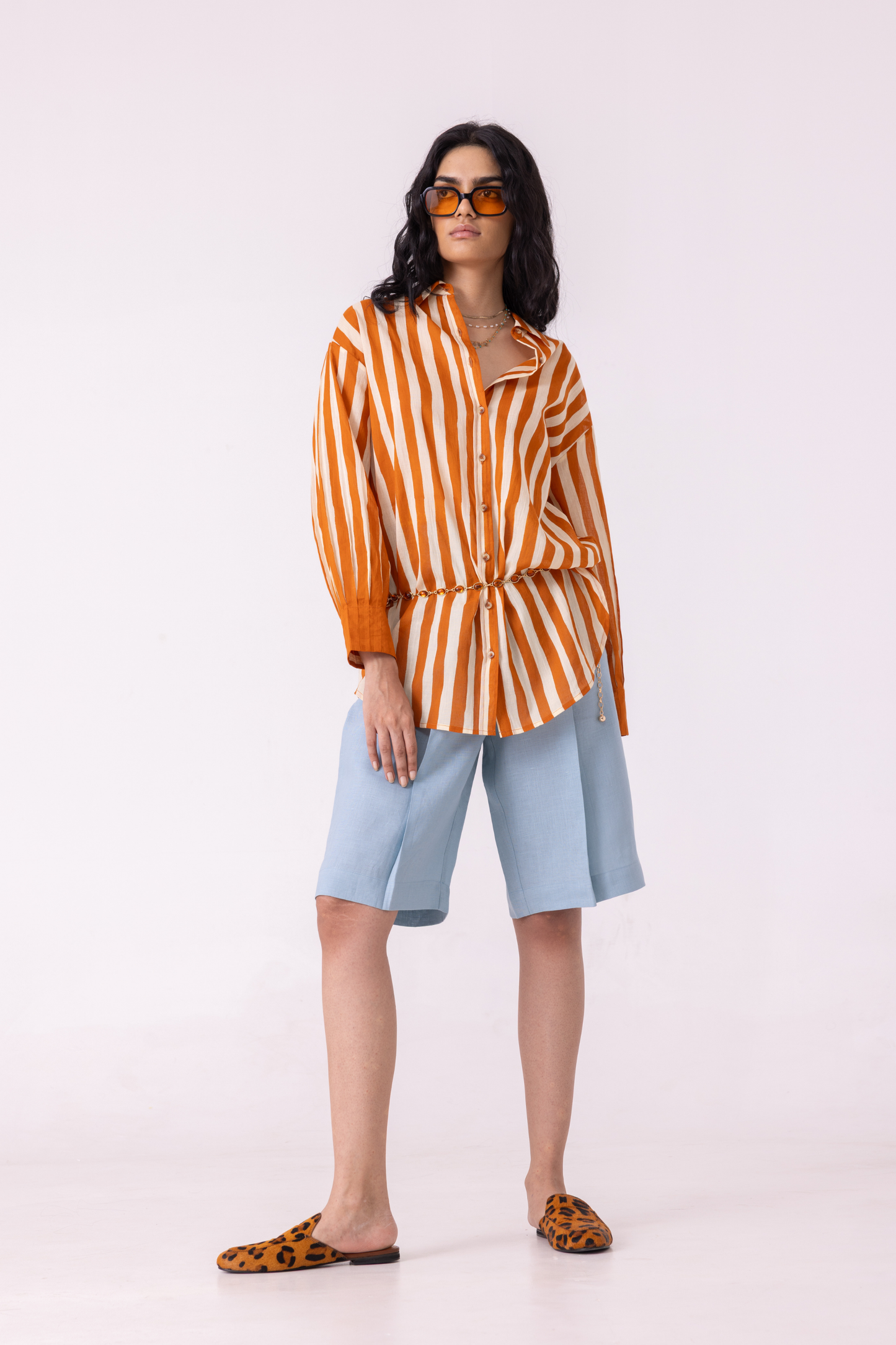 Tori Rust Striped Shirt
