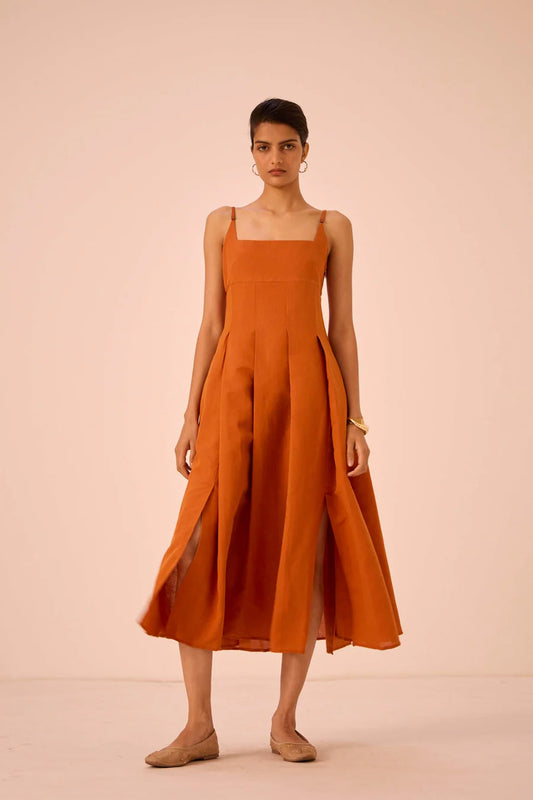 Yapa Tangerine Midi Dress