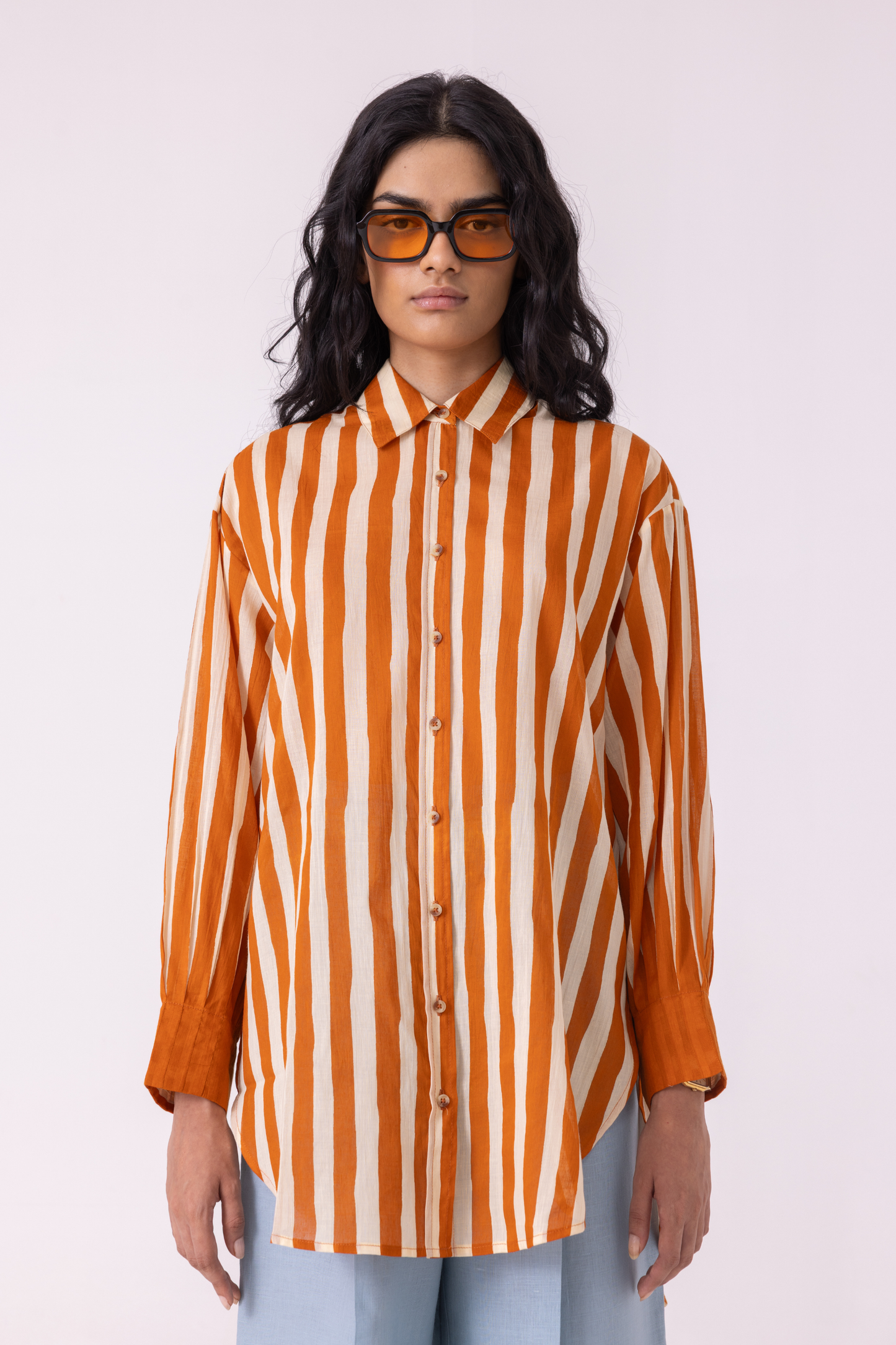 Tori Rust Striped Shirt
