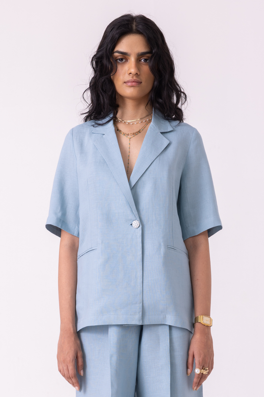 Jo Blue Linen Jacket