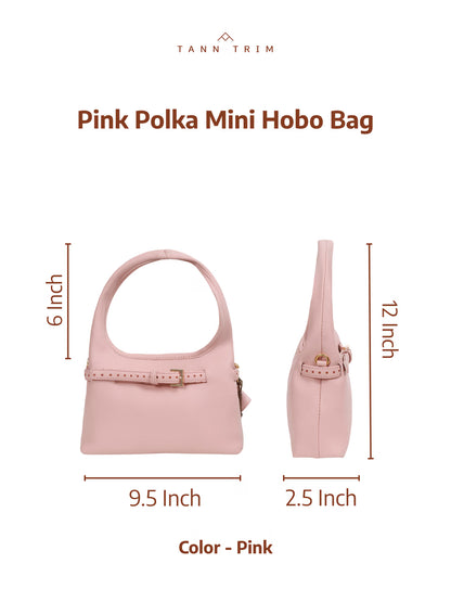 Pink Polka Mini Hobo Bag