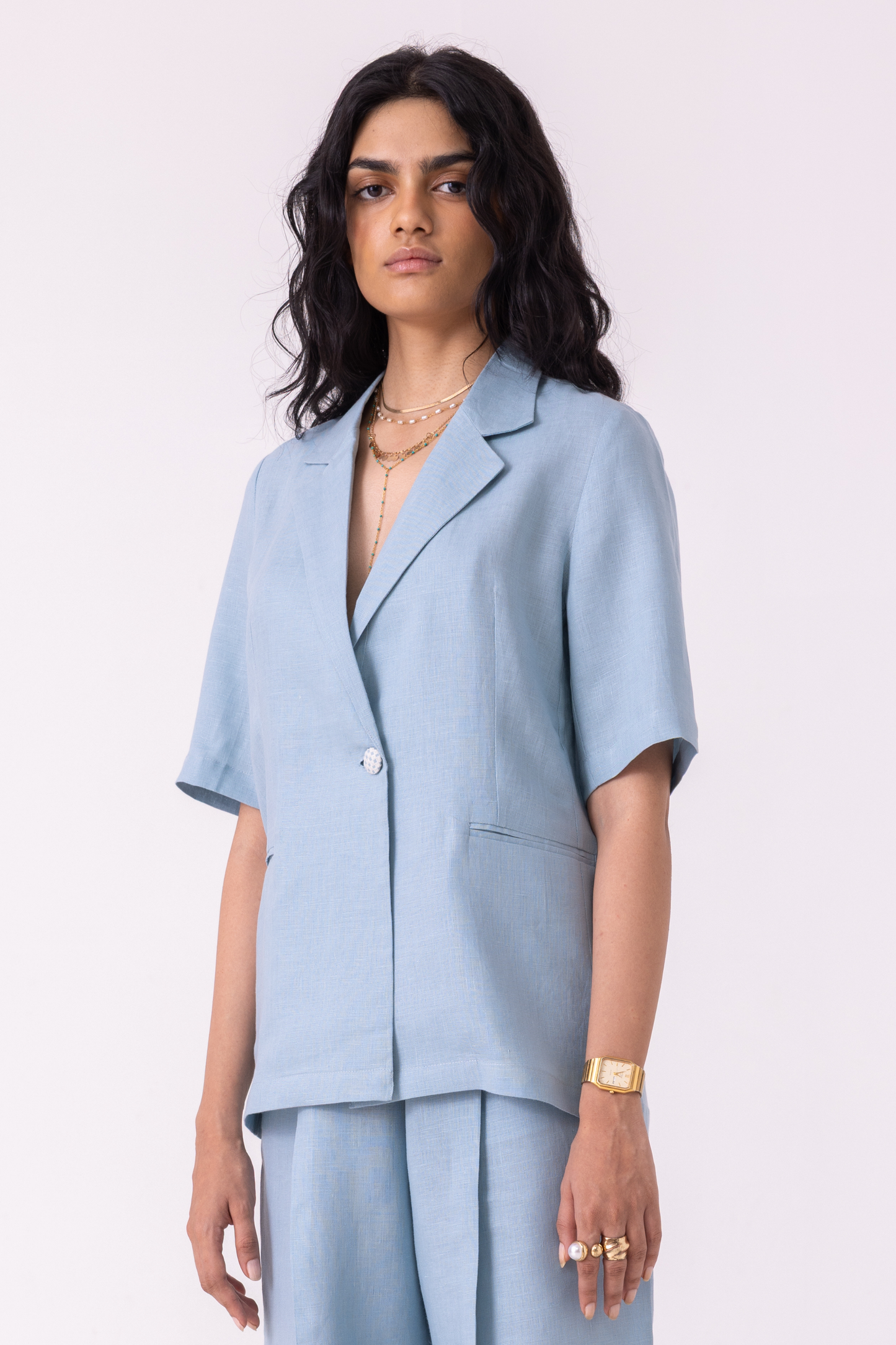 Jo Blue Linen Jacket