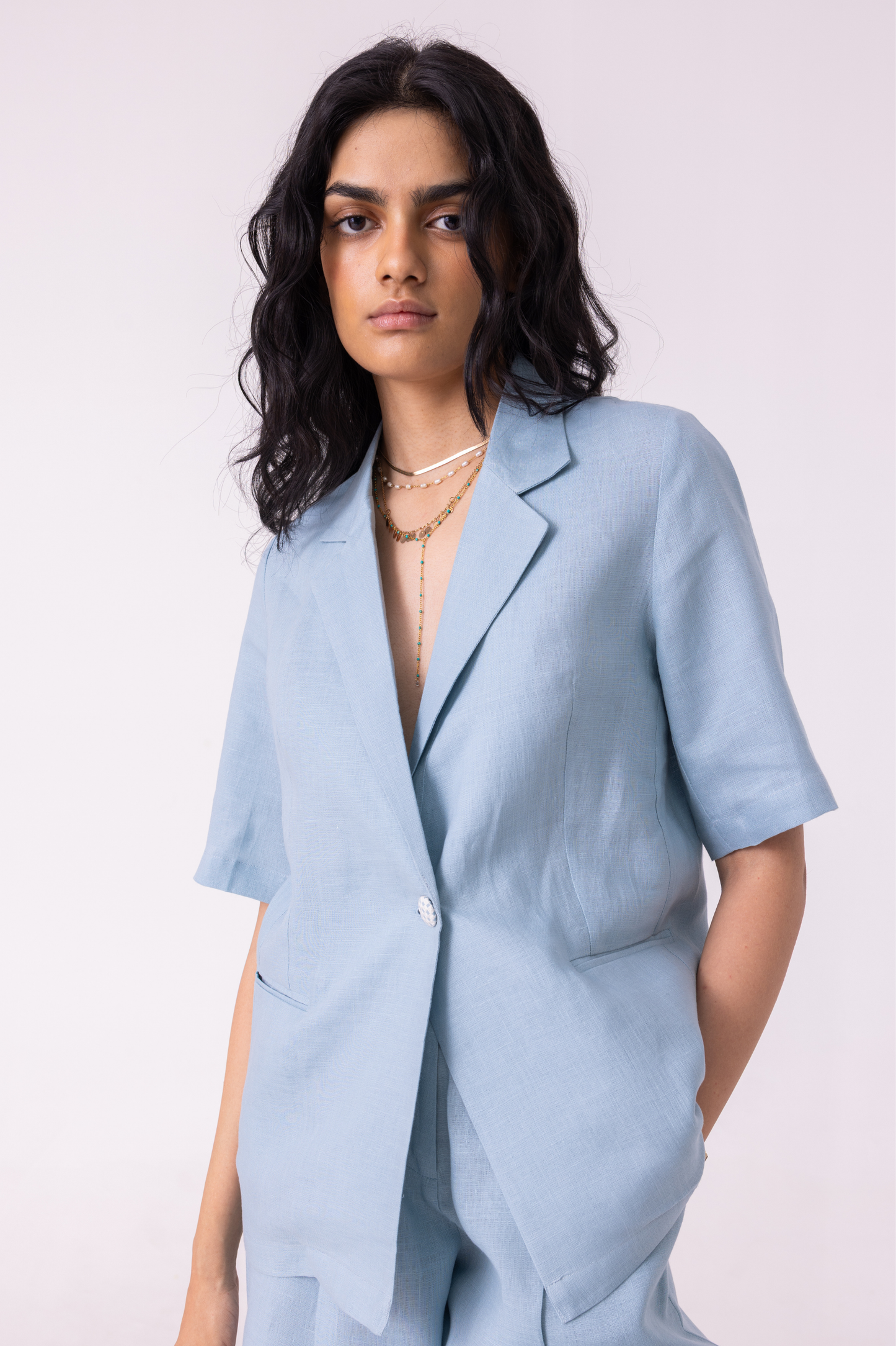 Jo Blue Linen Jacket