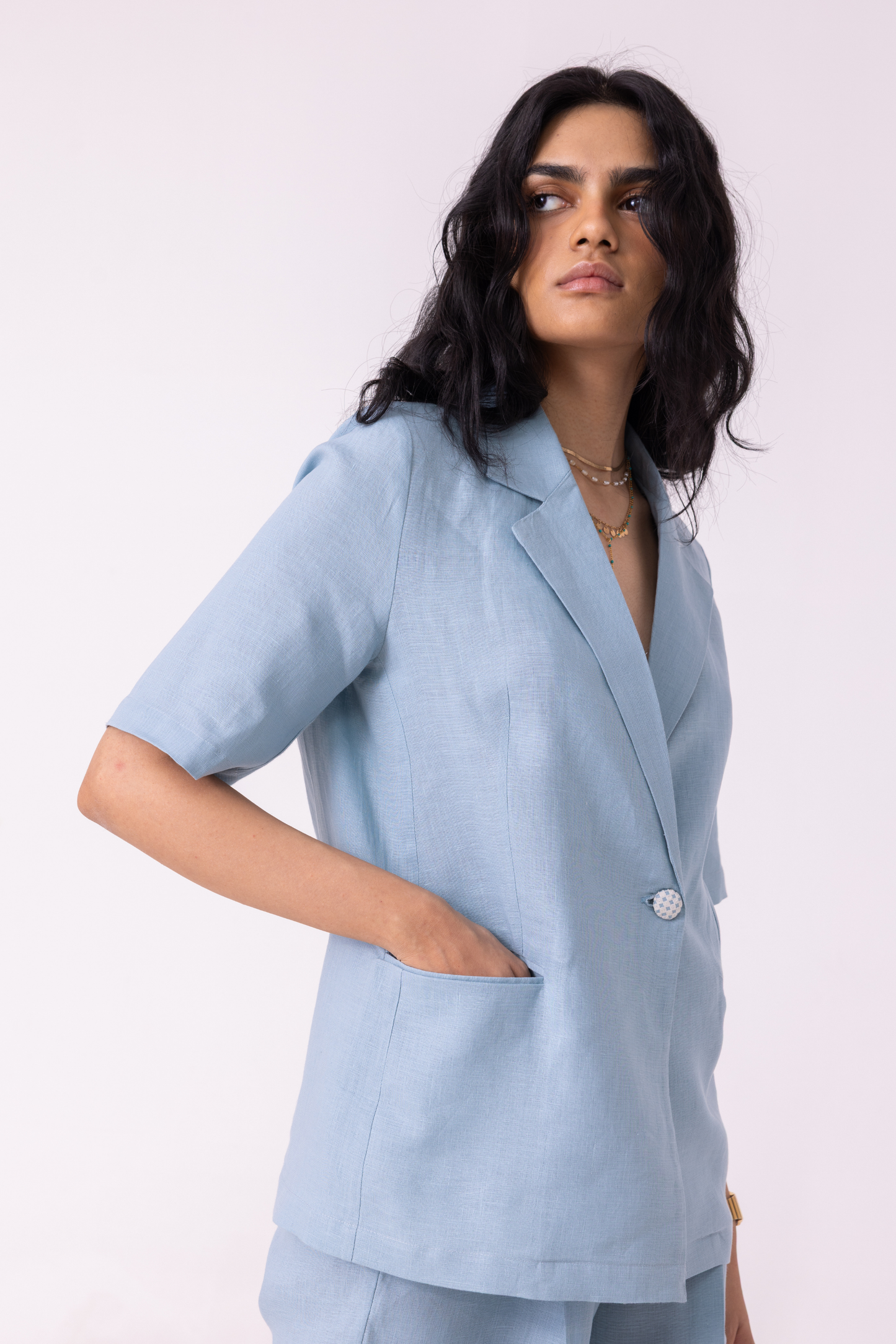 Jo Blue Linen Jacket