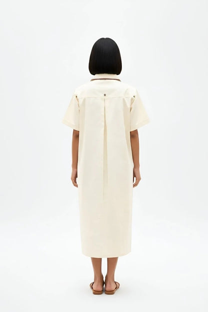Ivory-Tuscan Red Shirt Dress