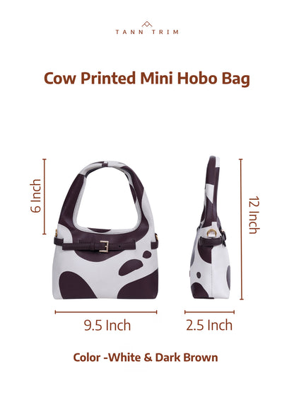 Cow Printed Mini Hobo Bag