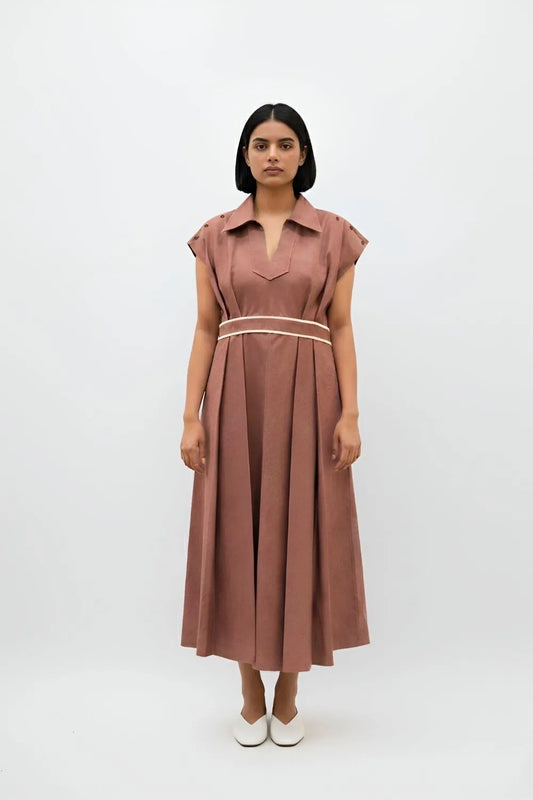 Tuscan Red-Ivory Skater Dress