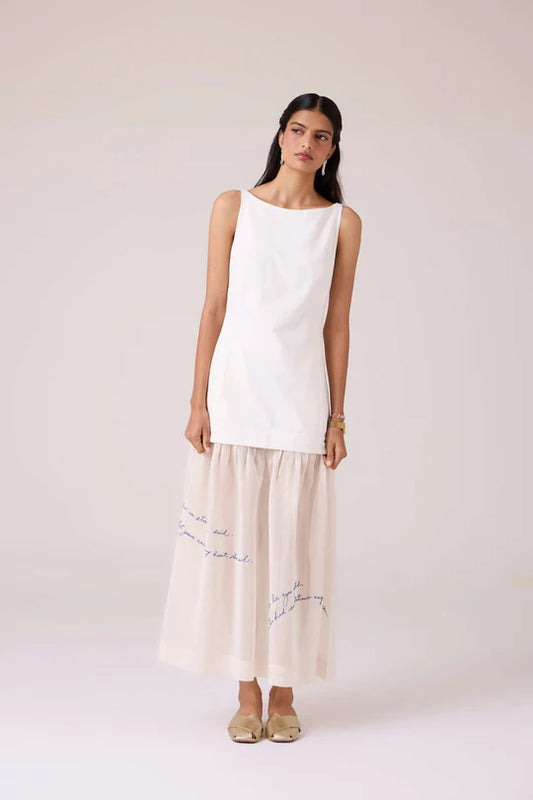 Astra White Embroidered Maxi Dress