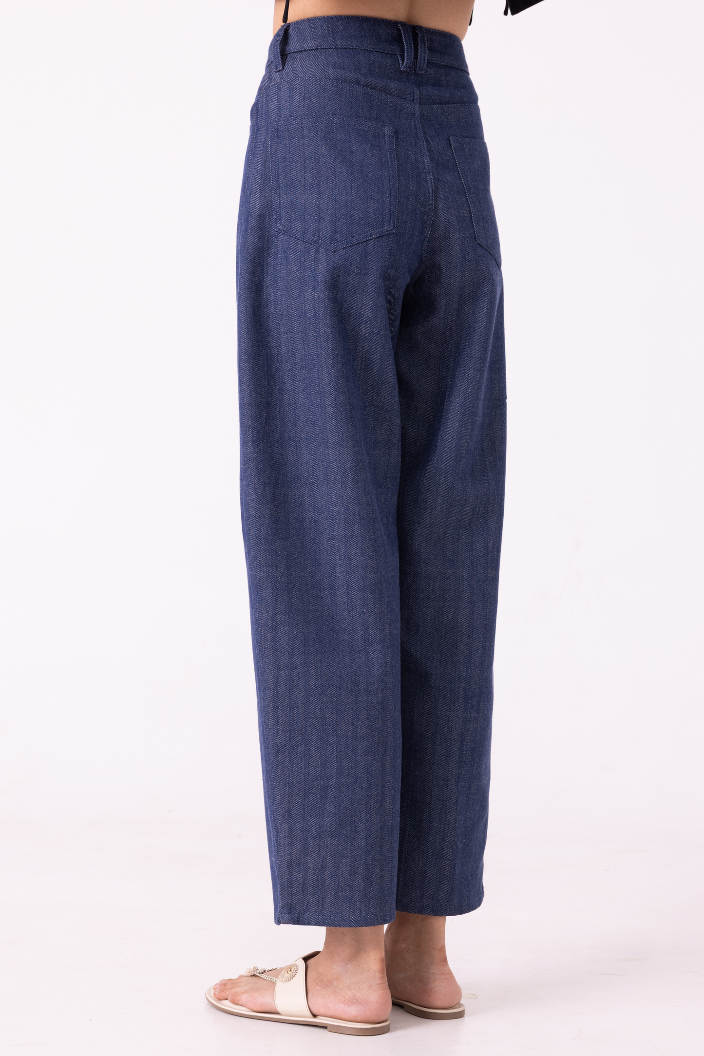 Katniss Blue Handwoven Denim Barrel Pants