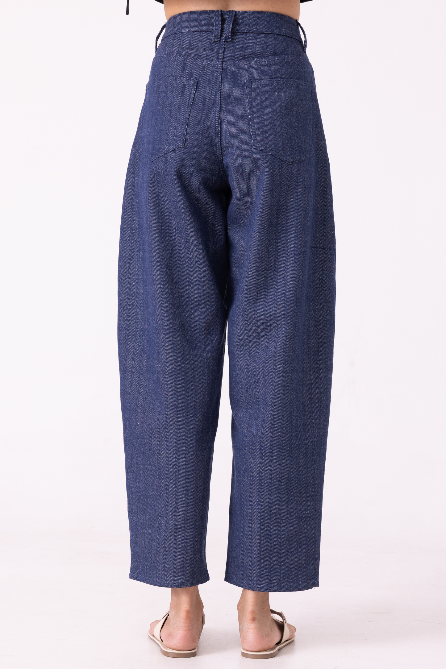 Katniss Blue Handwoven Denim Barrel Pants