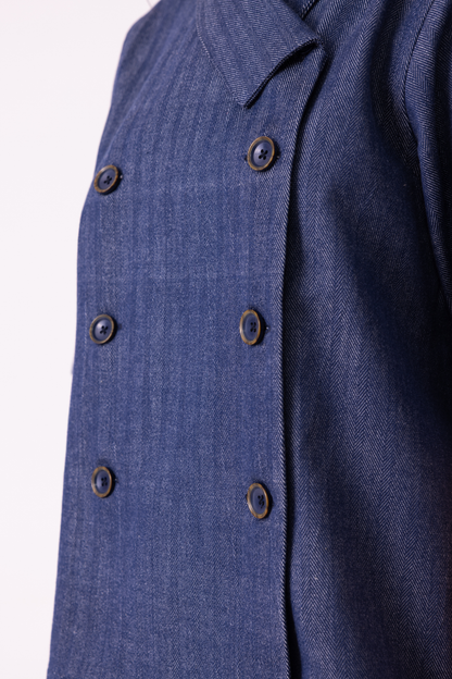 Becky Blue Handwoven Denim top