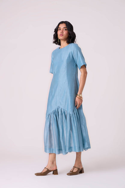 Diana Blue Handwoven Maxi Dress