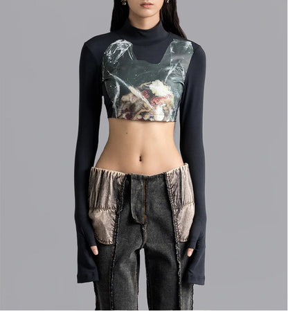 Garbage Second Skin Crop Top 2.0 - Black