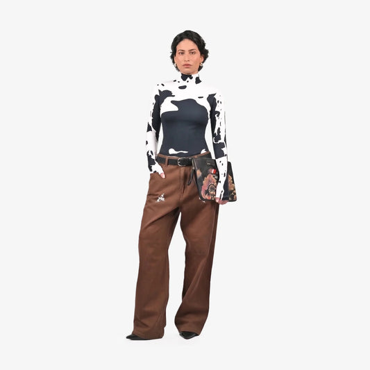 Sculpted Gloved HUEMN Flesh Top - Black