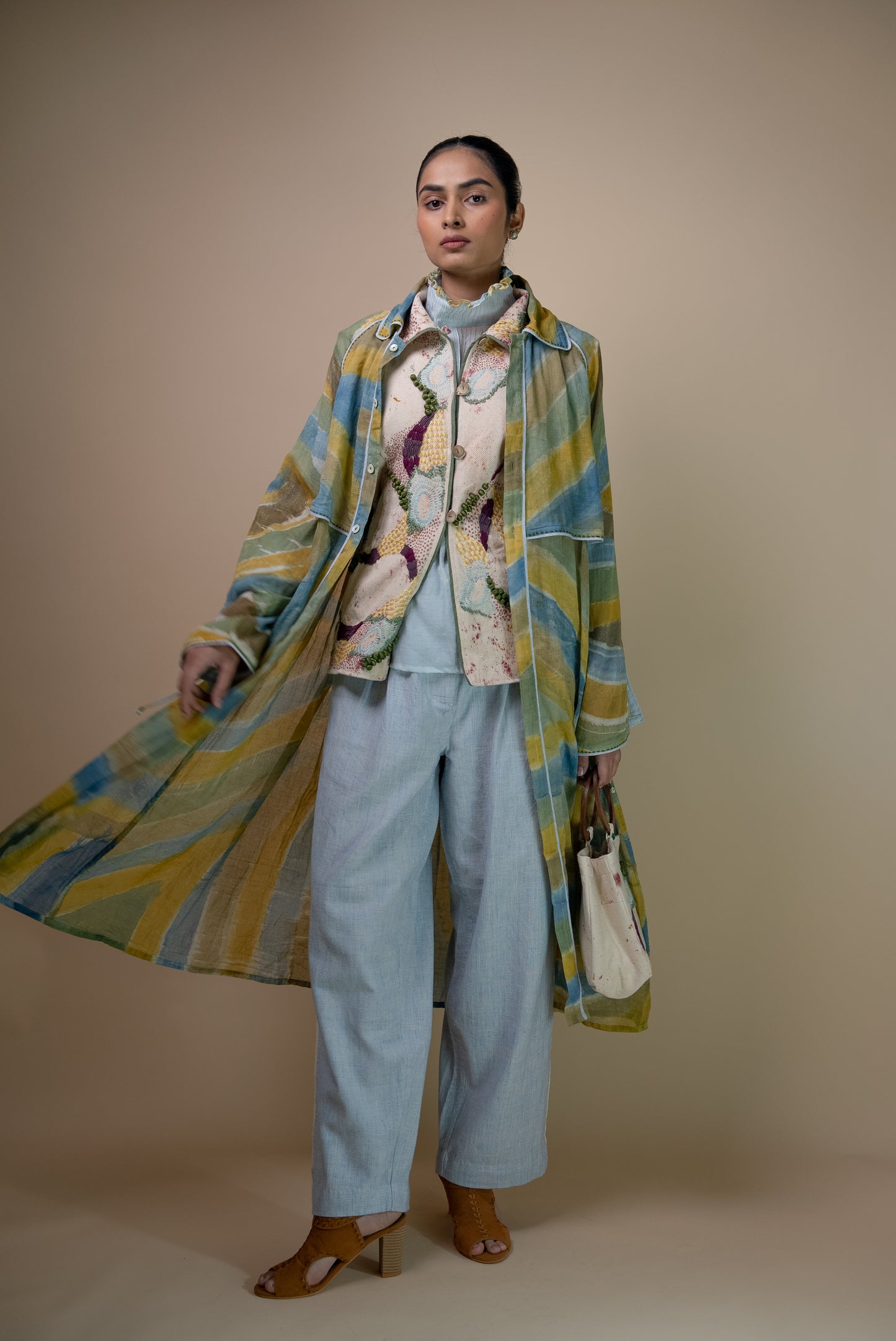 Meadows Unisex Handpainted Trench