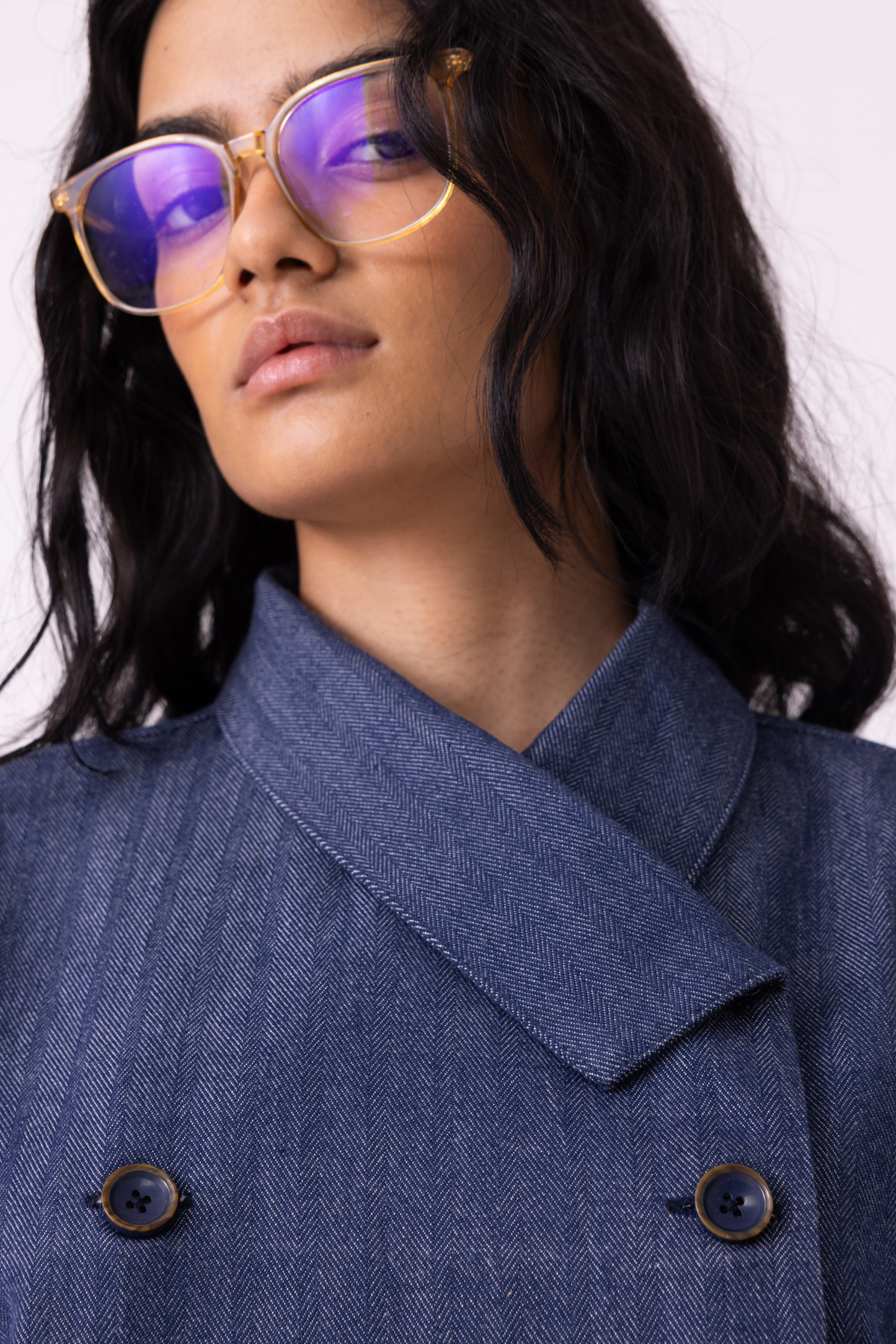 Becky Blue Handwoven Denim top