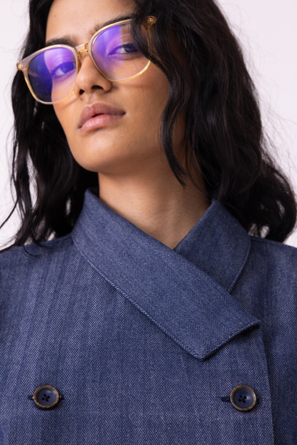 Becky Blue Handwoven Denim top