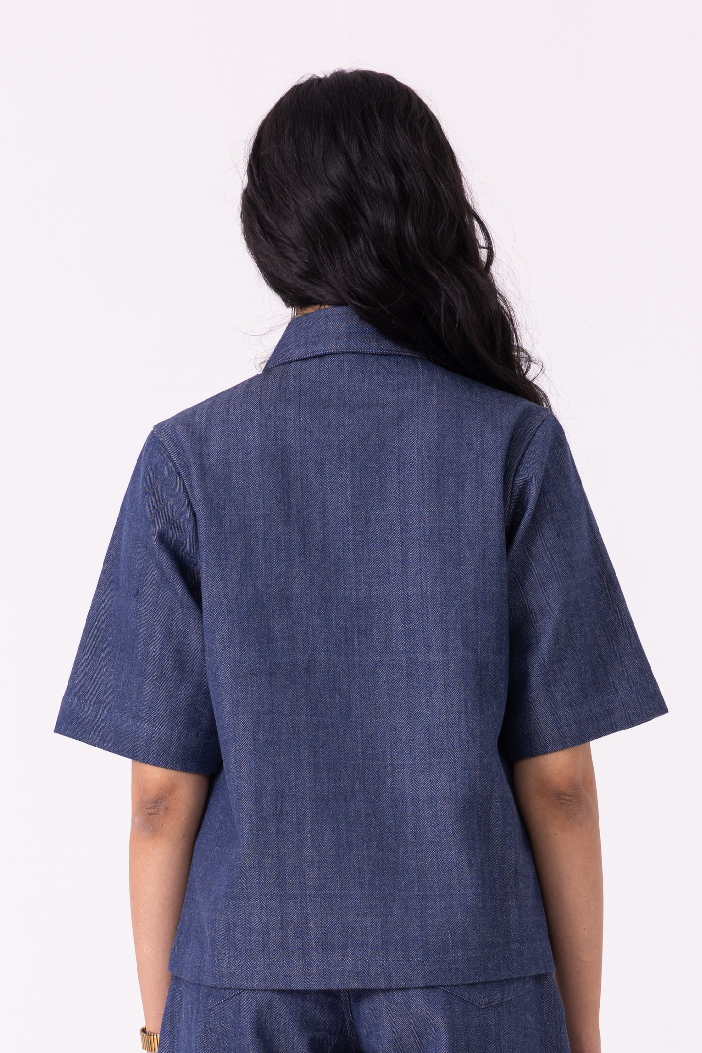 Becky Blue Handwoven Denim top