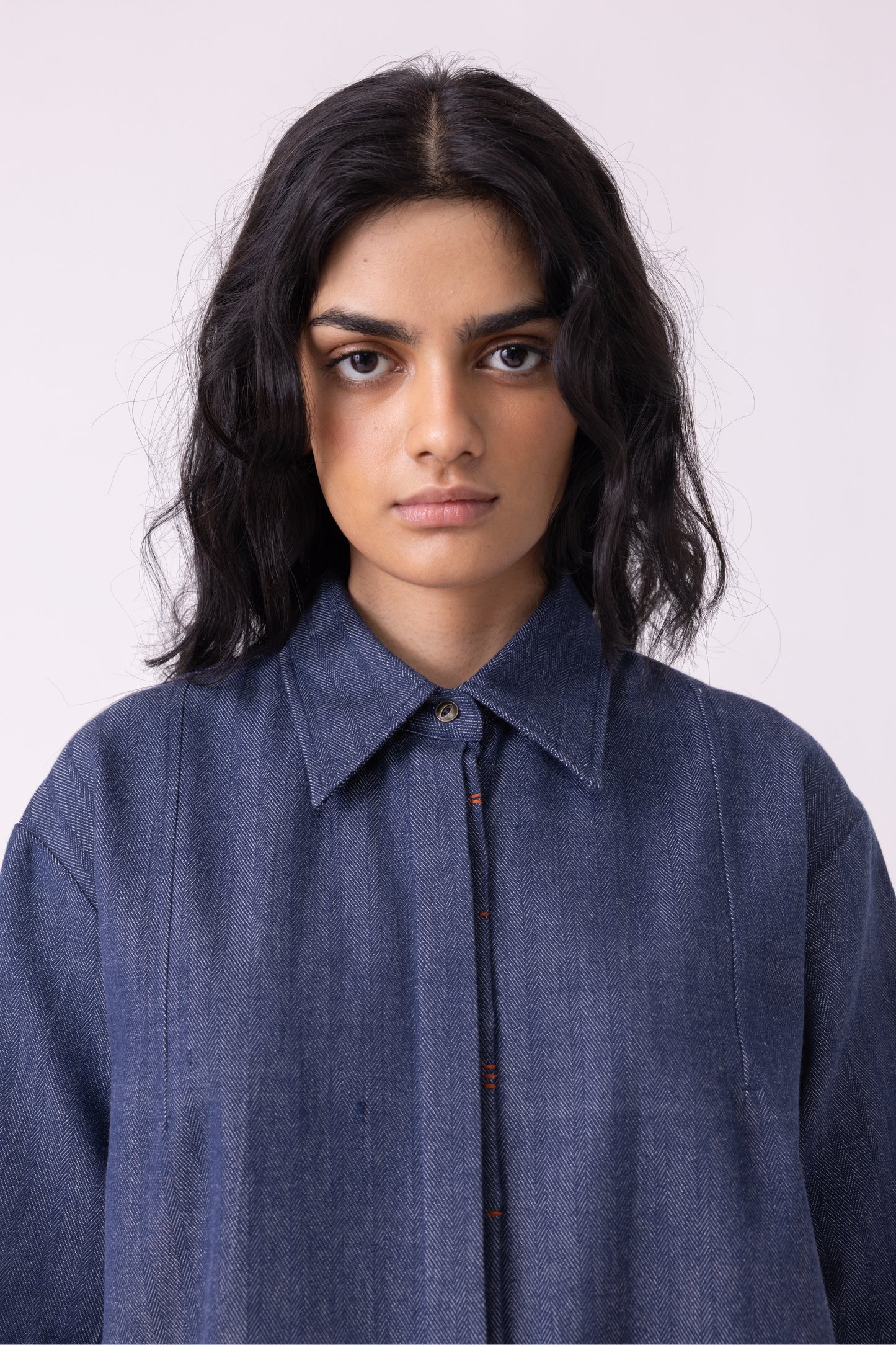 Ava Blue Handwoven Denim Shirt