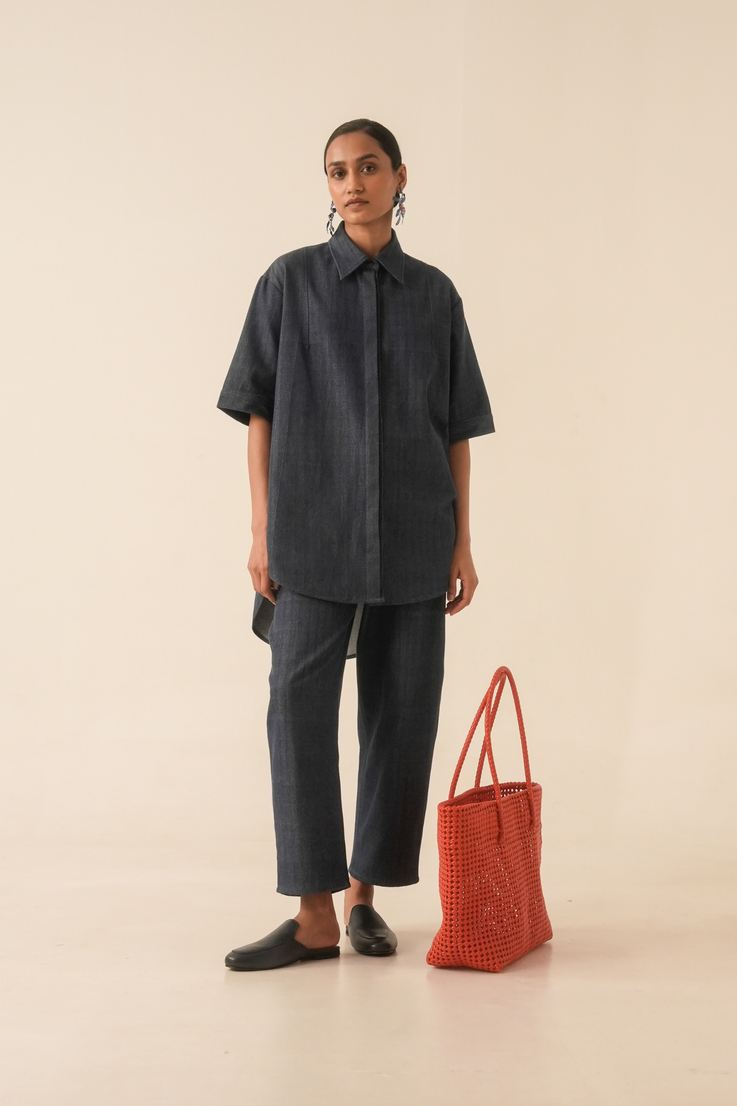 Ava Blue Handwoven Denim Shirt