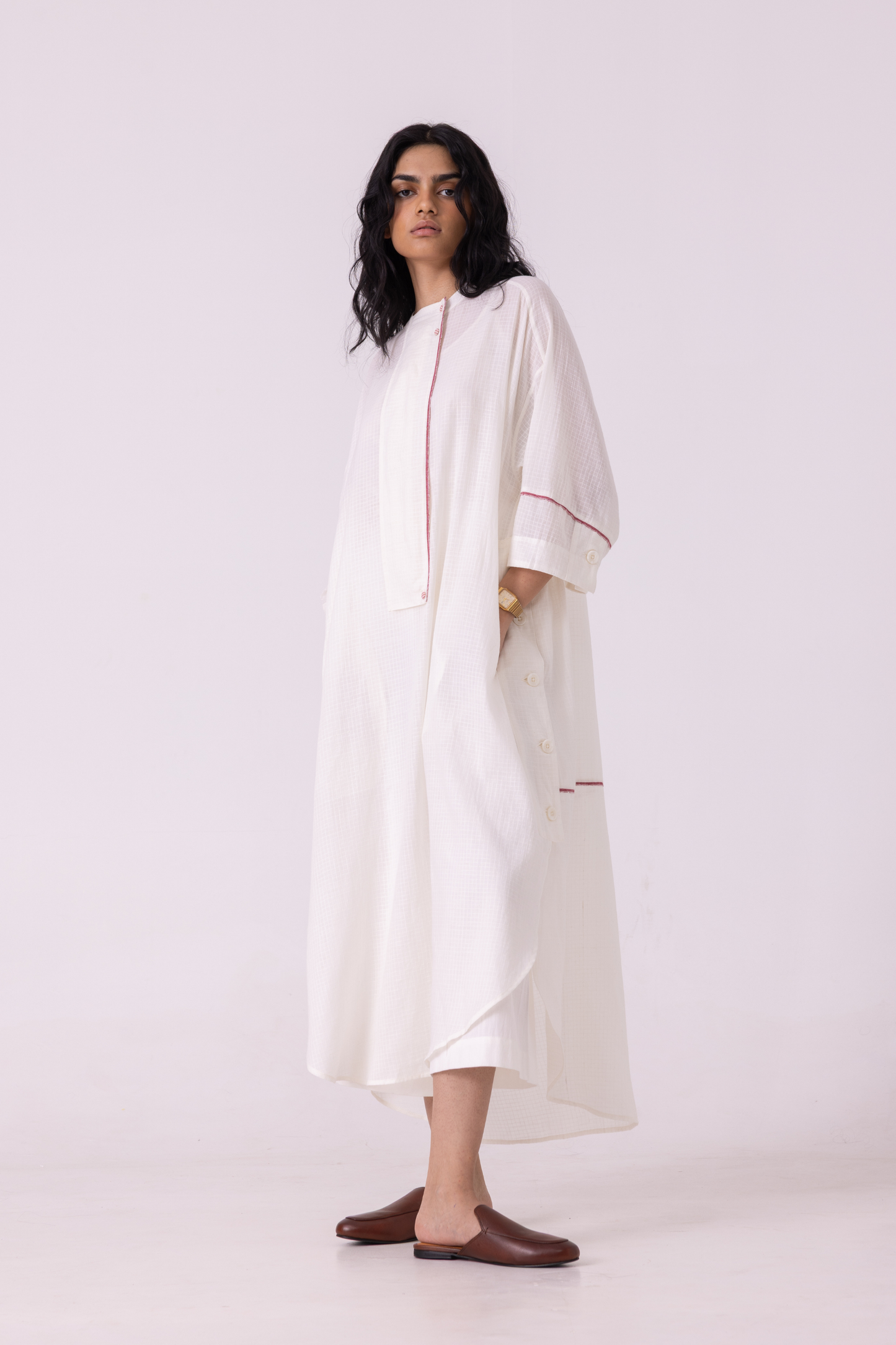 Fosco White Handwoven Tunic
