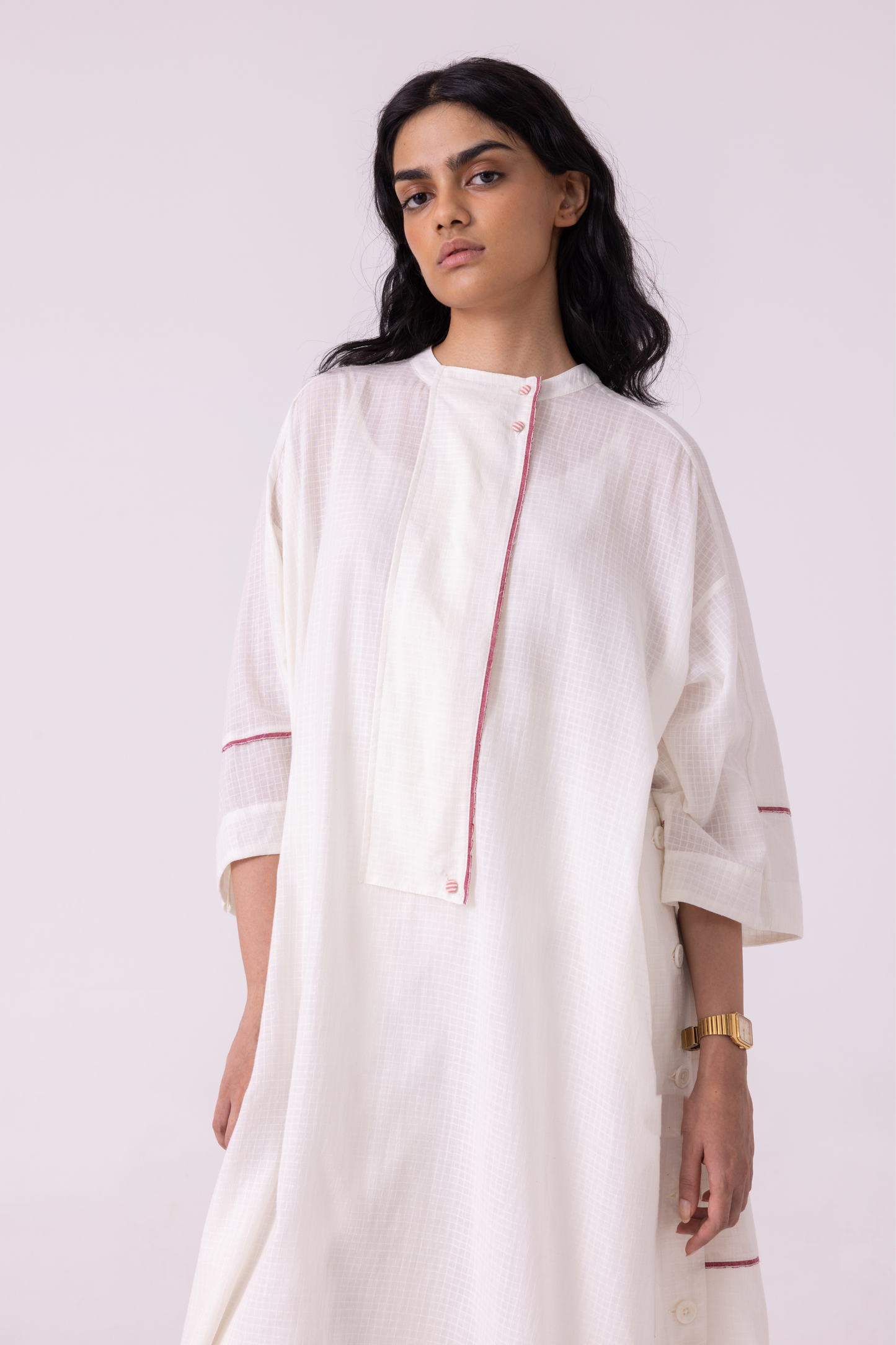 Fosco White Handwoven Tunic