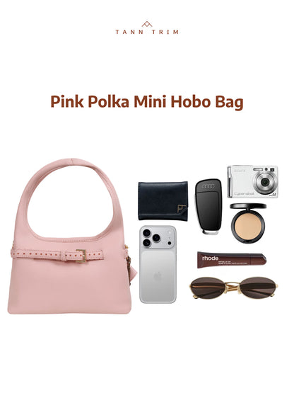 Pink Polka Mini Hobo Bag