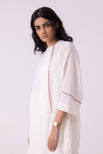 Fosco White Handwoven Tunic