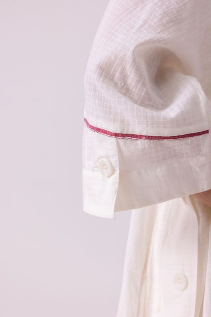 Fosco White Handwoven Tunic
