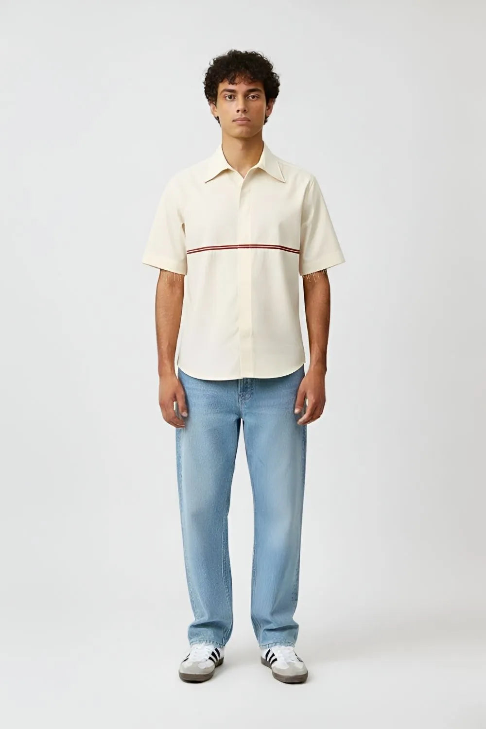 Ivory-Tuscan Red Stripe Shirt