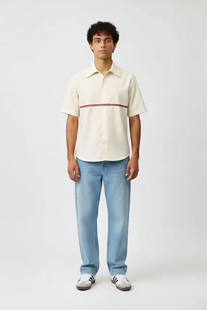 Ivory-Tuscan Red Stripe Shirt