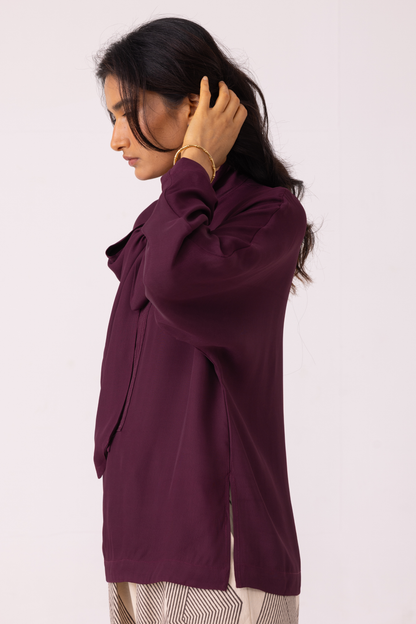 Celie Wine Tie Top