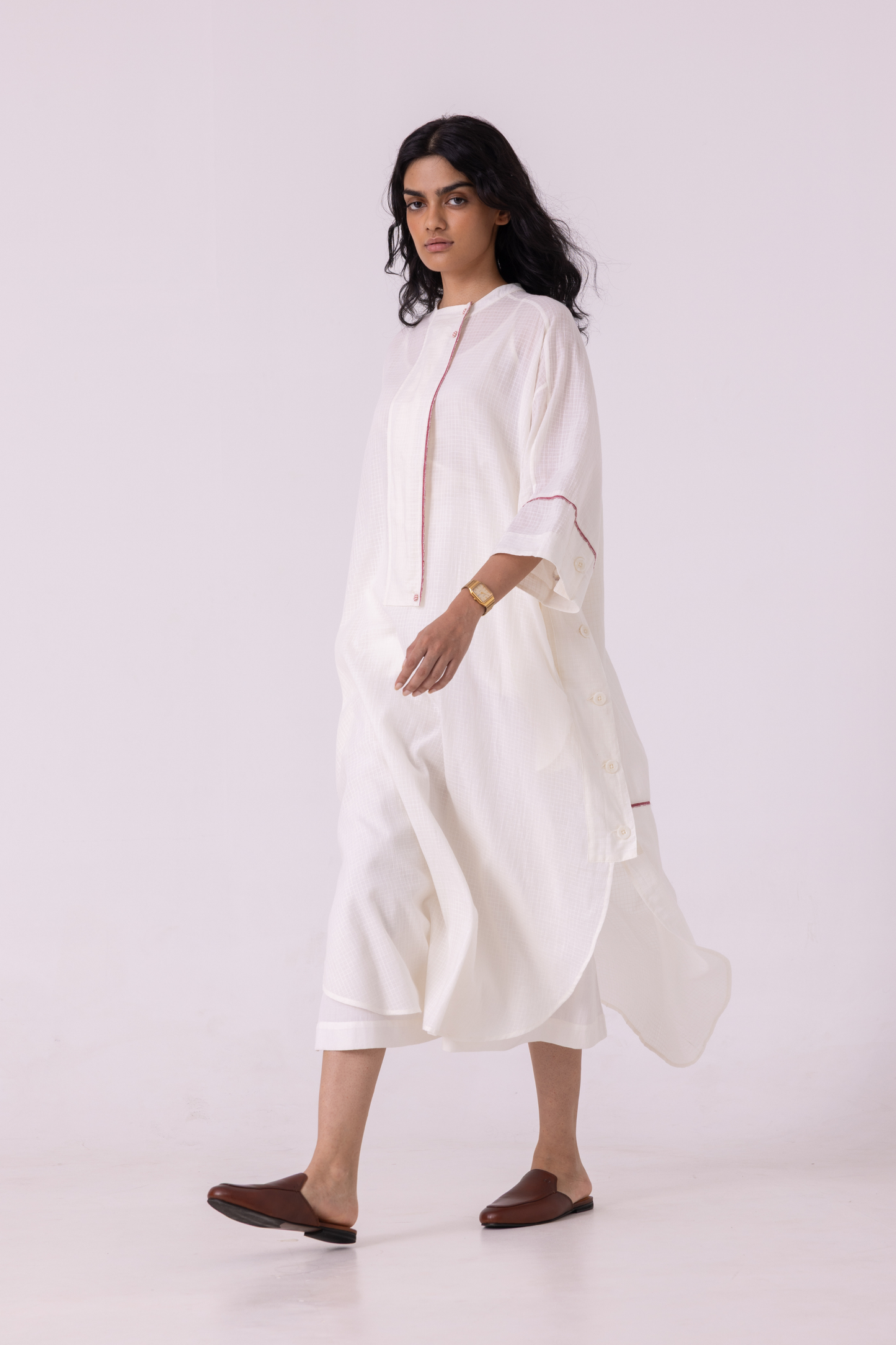 Fosco White Handwoven Tunic