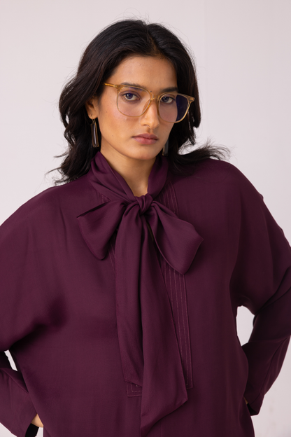 Celie Wine Tie Top