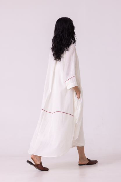 Fosco White Handwoven Tunic