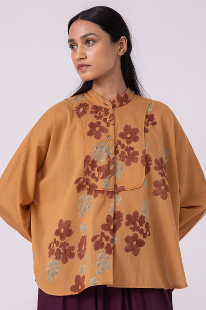 Taro Floral Hand Printed Top