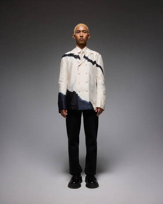 DOUBLE BREASTED TIE DYE BUTTON DOWN SHIRT