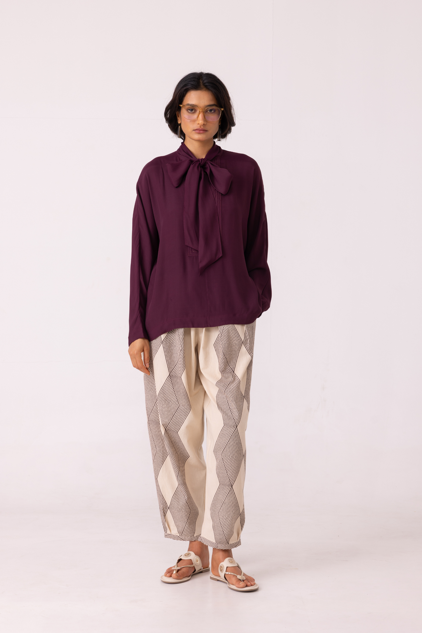 Celie Wine Tie Top
