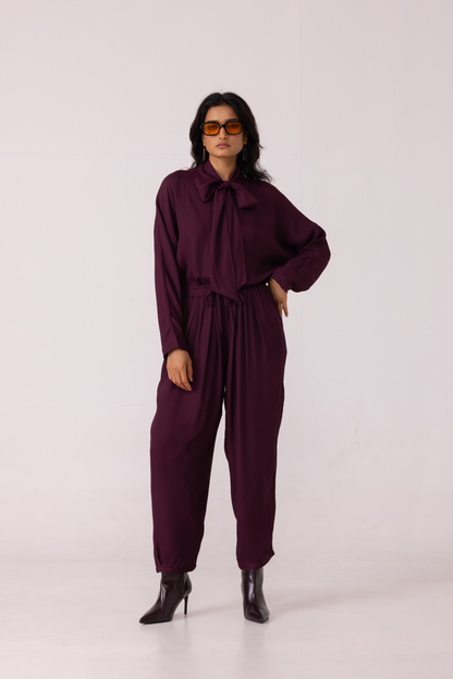 Celie Wine Tie Top