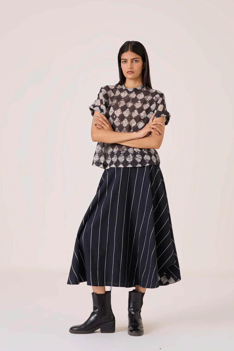 Boga Black Striped Skirt