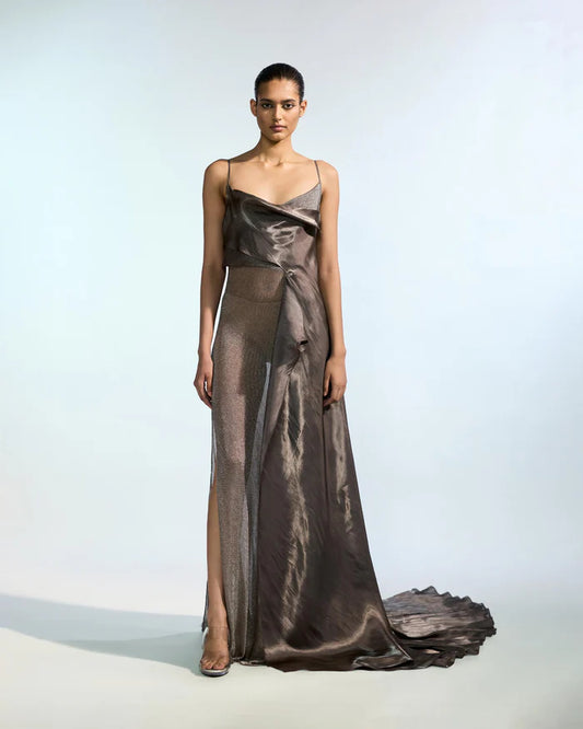 Metallic layered dress