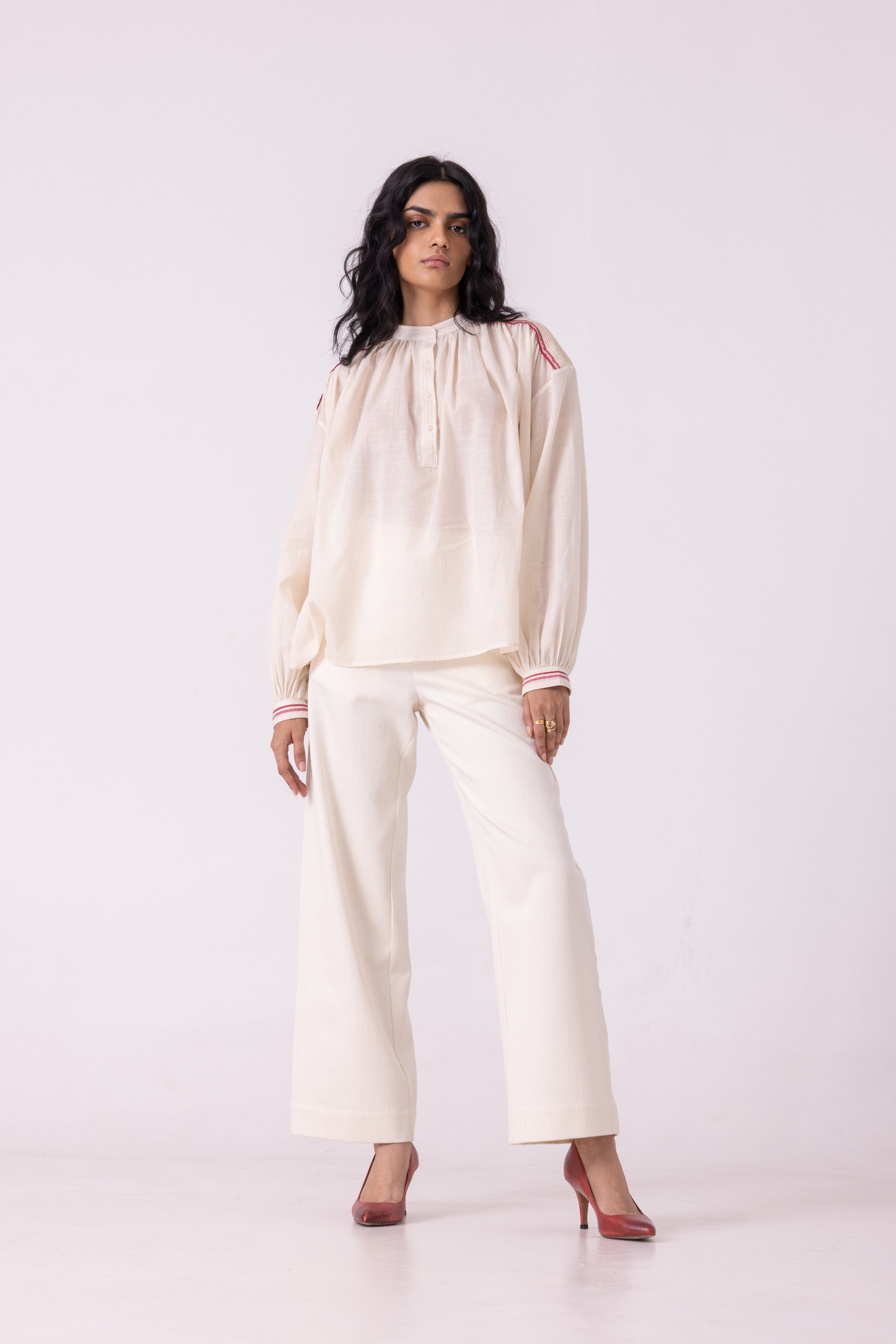 Sveta Off White Handwoven Top