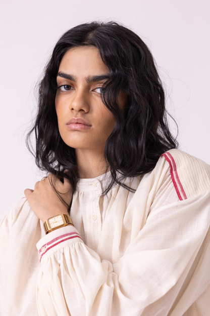 Sveta Off White Handwoven Top