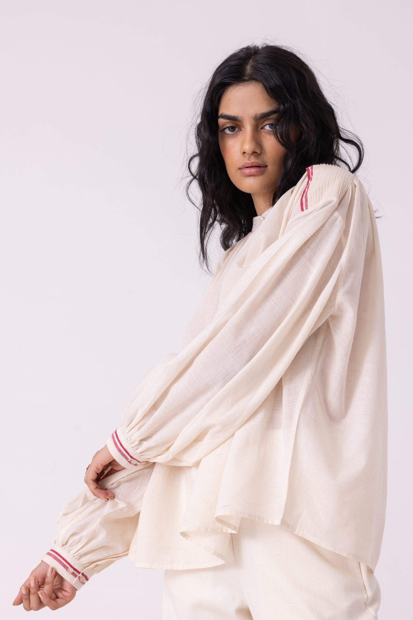 Sveta Off White Handwoven Top