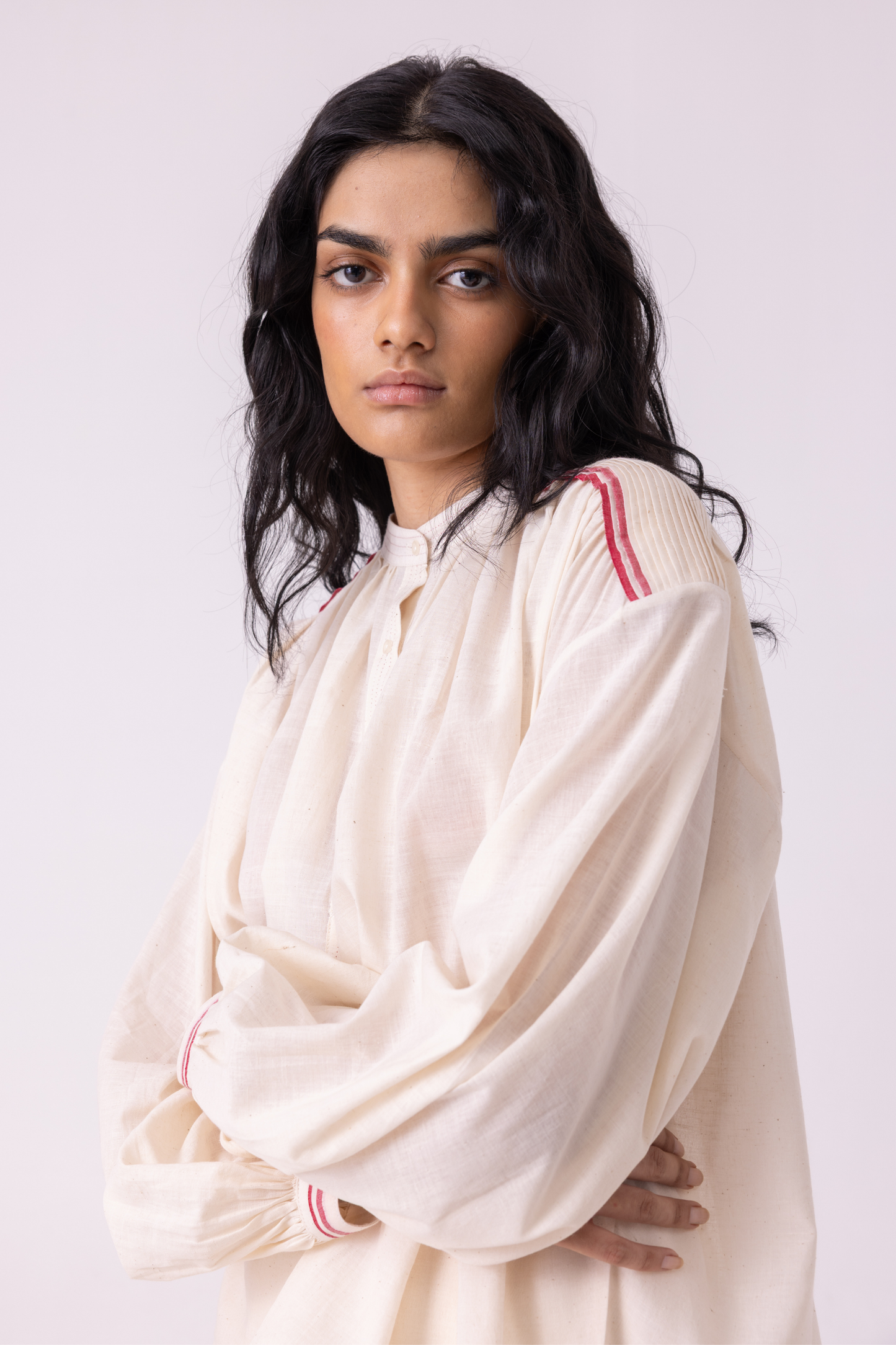 Sveta Off White Handwoven Top