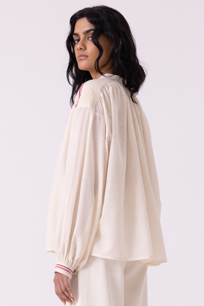 Sveta Off White Handwoven Top