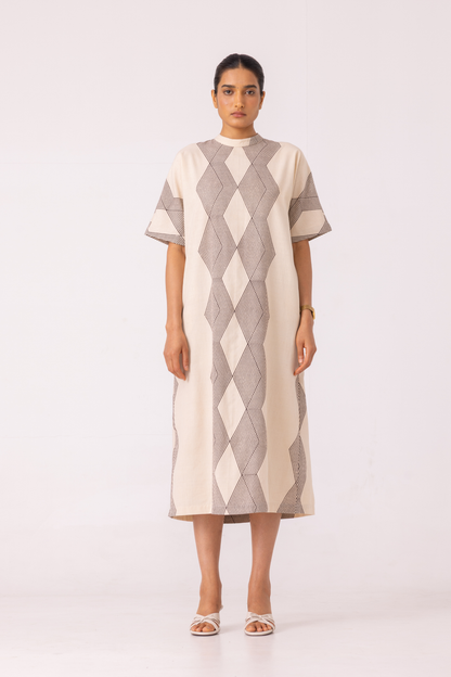 Ehan Hand Printed Midi Dress