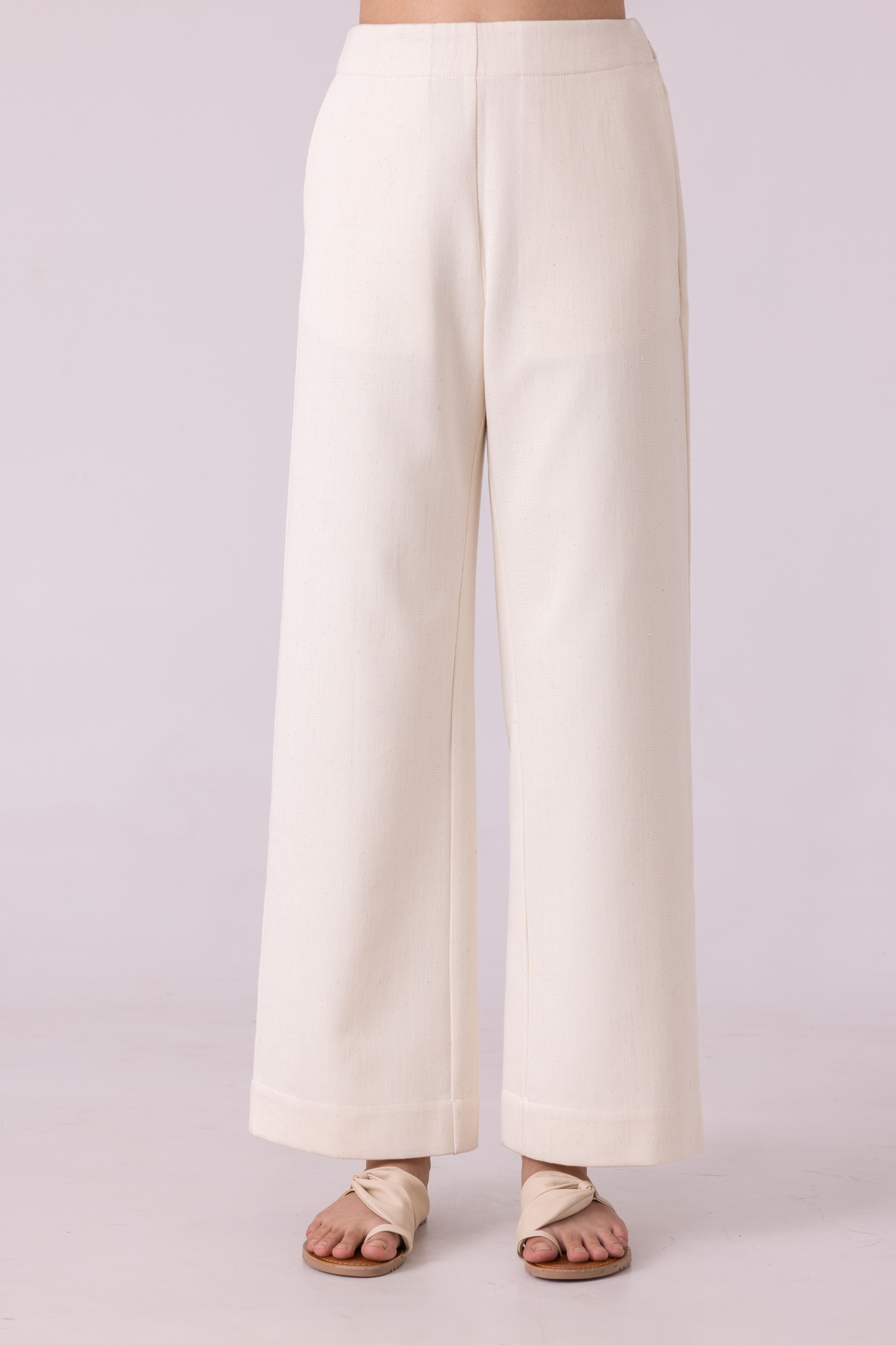 Smith Off White Handwoven Denim Pants