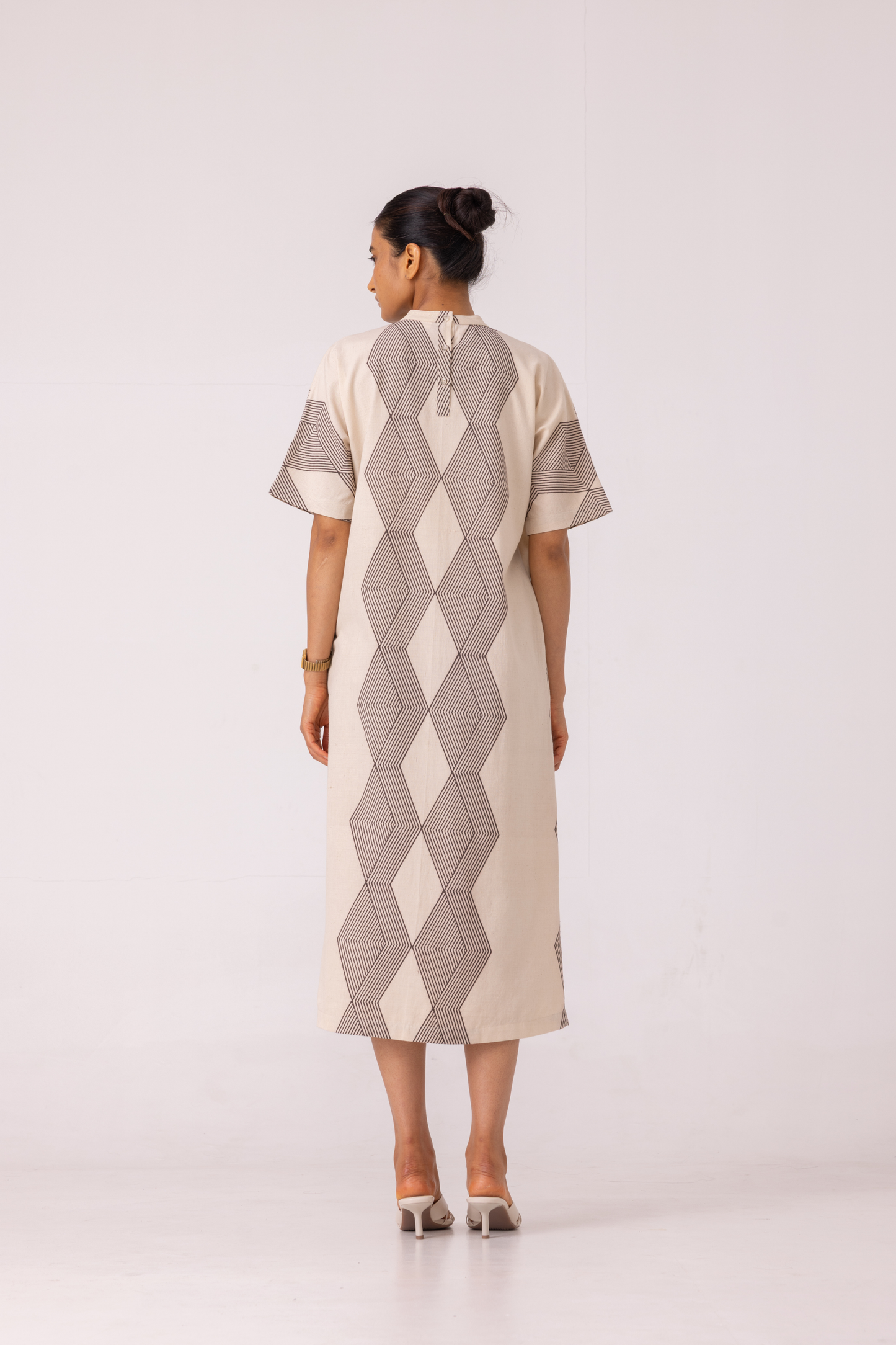 Ehan Hand Printed Midi Dress