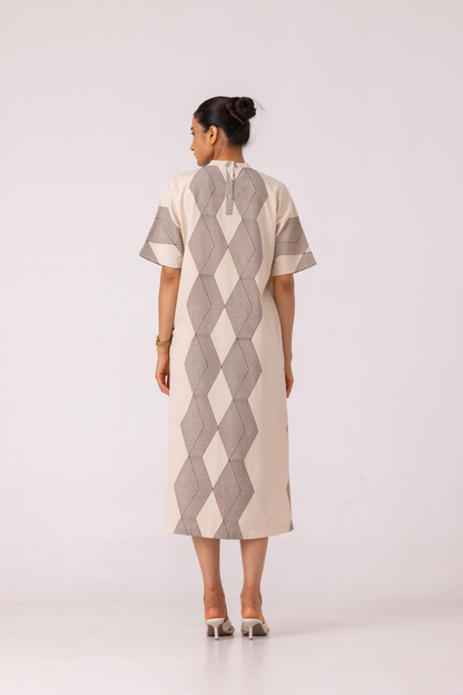 Ehan Hand Printed Midi Dress